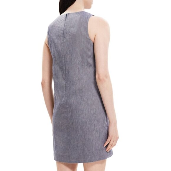 Theory Slit Linen Shift Dress - Picture 2 of 6